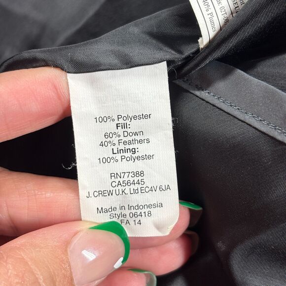 J. Crew Men Down Filled Puffer Vest Full Zip Pockets Gorpcore Preppy Gray Medium - Picture 8 of 9